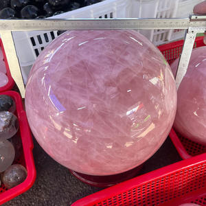 Sphère de cristal de quartz rose poli de grande taille naturelle, citrine, améthyste, grosse boule de cristal de quartz transparente pour la décoration - Product Image 6