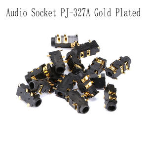 PJ-327A 3,5 мм позолоченный цифровой разъем для наушников PJ327A 5-контактный аудио разъем SMD 3 + 2-контактный черный золотой - Product Image 2