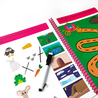 Cahier d'activités personnalisé pour enfants, reliure spirale, effaçable à sec, thème ferme, pour le contrôle du stylo, compatible marqueur effaçable à sec, impression usine