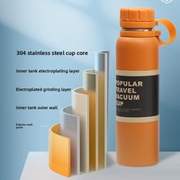 Botol air olahraga Stainless Steel 304 portabel, termos kopi vakum untuk perjalanan & luar ruangan hadiah liburan