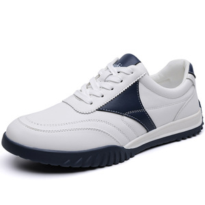 Chaussures de sport décontractées respirantes à semelle souple pour hommes, talon bas, lacets avant, couleurs unies noir, blanc, marron, bleu 5581 - Product Image 5