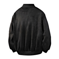 Blouson Bomber en Cuir PU pour Homme Coupe-Vent et Anti-UV Décontracté à Manches Évasées avec Fermeture Éclair et Motif Cœur – Épais pour Printemps/Automne