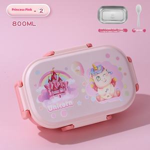 Karikatür tavşan çocuk 304 paslanmaz çelik öğle yemeği kutusu öğrenci kantin ve yurt kullanımı için Heatable PP kapaklı - Product Image 2