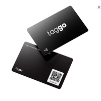 Carte de visite numérique NFC personnalisée pour les médias sociaux, noir mat, carte de garantie NFC, 13,56 MHz RFID, PVC imperméable, carte de fidélité avec F08