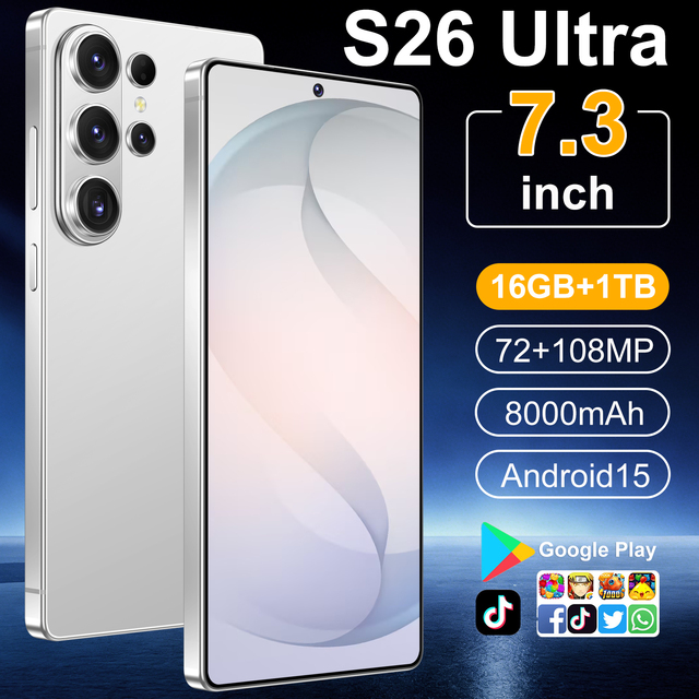 2026 New S26 ULTRA 5G Smartphone Reliable and Best-Selling 16GB 1TB 120Hz Privacy Screen Face Recognition Wireless Charging