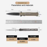 Couteau pliant de poche Bochen G10 avec poignée attrayante pour le camping, la randonnée, facile à emporter, couteau portable, plusieurs options de couleurs
