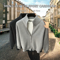 Acryl-Mischgewebe Herren Sportset Strickpullover Strickjacke Maschinell Gestrickt 12 GG Atmungsaktiv OEM-Service Herbstjacke