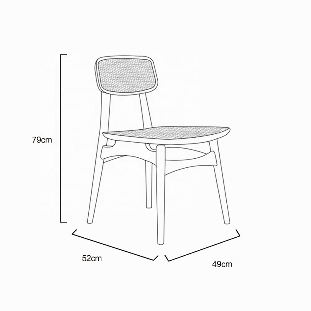 wholesale High Back Wood Luxury Nordic Chair Home Furniture Rattan Wicker Chairs Wooden Dining Chairs