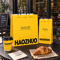 Sacs d'emballage personnalisés écologiques pour pâtisseries et desserts, sacs en papier kraft recyclables pour café à emporter et plats à emporter