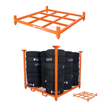 Étagère de stockage empilable pour palettes de marchandises avec couvercle supérieur en métal à revêtement en poudre personnalisé réglable