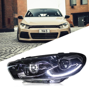 Feux de voiture pour VW <span class=keywords><strong>Scirocco</strong></span> R 2009-2017, phares LED, feux de jour <span class=keywords><strong>DRL</strong></span>, feux de brouillard, clignotants, feux de croisement, feux de route, lentilles de projecteur, accessoires - Product Image 1