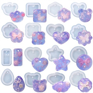 Molde de silicona DIY sin necesidad de lijar para colgantes de círculo/amarillo/corazón, llavero con bordes redondeados, modelo de suministro transfronterizo - Product Image 1