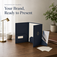 Porte-documents de présentation personnalisé avec logo et emplacement pour cartes de visite pour kit de vente en gros