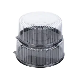 Disposable 12 inch Clear Plastic Round Cake Containers with High Dome Lid