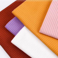 Vente en gros de tissu à tricoter nervuré brossé 4*2 tissu spandex en polyester pour vêtements