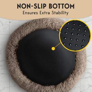 Venta al por mayor cama extra grande para perro de donut impermeable y lavable mejor piel sintética extraíble felpa suave espuma de seguridad patrón animal - Product Image 4