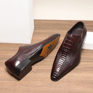 Luxurious High Quality Handcrafted Goodyear Oxfords Men's Formal Business Casual Lace-up Closed <b>Shoes</b> Genuine Leather Upper - Product Image 2