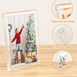 Custom moderno eco-friendly magnetico curvo chiaro acrilico cubo foto cornice Lucite immagine espositore per uso domestico - Product Image 6