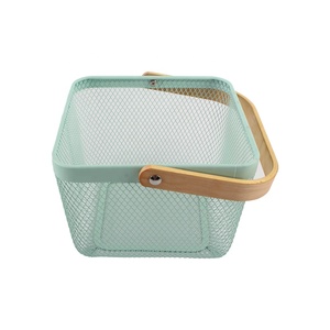 Metal Mesh Steel Harvest <b>Basket</b>, <b>Square</b> Wire Garden <b>Basket</b> with Handle, Multi-Functional <b>Storage</b> Organizer - Product Image 3