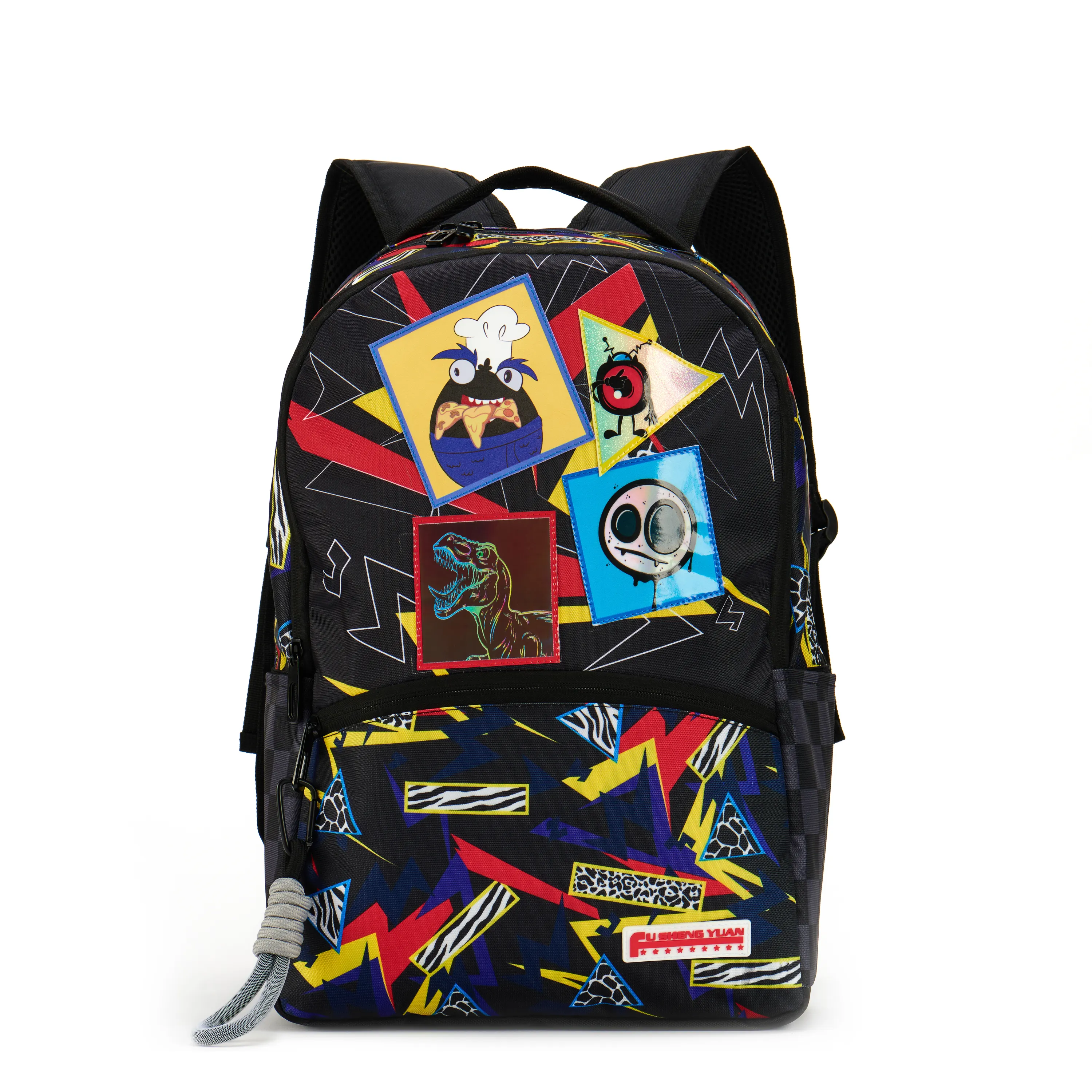 Mochila escolar de viagem em PU para homens, mochila de graffiti personalizada fofa para adolescentes, mochila de pano para universidades e estampas casuais