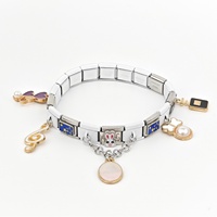 Bracelet Modulaire en Chaîne Acier Inoxydable Style Patch Luxe Léger DIY Tendance Unisexe Créatif Accessoires de Bijoux