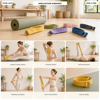 Sangle de yoga extensible en polyester naturel et biologique, 183*3.8cm, réglable, de qualité supérieure, résistante, écologique, avec anneau en D