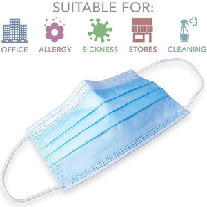 Masker Medis Biru Tipe IIR dengan Tali Telinga, Masker Wajah <span class=keywords><strong>Non</strong></span> <span class=keywords><strong>Woven</strong></span>, Filtrasi 99%, Bersertifikat CE EN14683 - Product Image 5