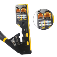 Pince à Sertir Ethernet RJ45 Pass-Through avec Dénudeur de Câble Réseau pour Connecteurs RJ45 Cat5e Cat6
