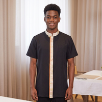 Uniforme de serveur printemps-été à manches courtes pour l'équipe de service d'hôtel et de restaurant, vêtements de travail professionnels pour l'hôtellerie