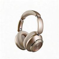 Casque sans fil ANC doré, étanche IPX-4, avec chipset JL, LED, pliable et rétractable, Bluetooth V5.4