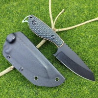 Couteau de chasse et de camping de poche DIY OEM FBIQQ en acier D2, lame pointe de lance de 5 mm d'épaisseur, manche en G10 et feuille de cuivre, 220 mm, garantie 1 an