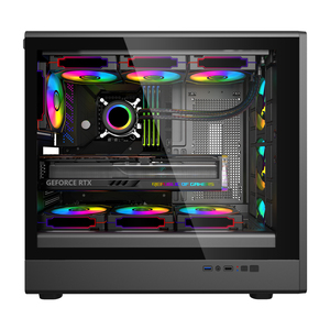 ESGAMING Etuis de PC Atx de jeu personnalisés SPCC Acier Transparent Esports <span class=keywords><strong>Gamer</strong></span> 7 emplacements <span class=keywords><strong>Tour</strong></span> moyenne Etuis de <span class=keywords><strong>tour</strong></span> d'ordinateur avec ventilateur - Product Image 4