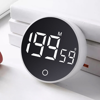 Personnalisé Numérique Led Noir Magnétique Cuisson Pomodoro Rotation Horloge Intelligente Productivité Chiffres Table Électrique Parc Cuisine Minuterie