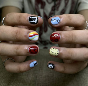 Autocollants pour ongles de style <span class=keywords><strong>anime</strong></span> pour hommes, courts et carrés, tendance, faits à la main, personnalisables, <span class=keywords><strong>faux</strong></span> ongles portables - Product Image 3