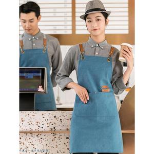 Tablier de travail promotionnel Ranguo, résistant à l'huile, avec logo personnalisé, en toile poly-coton durable, réglable, avec poches, pour restaurant - Product Image 3