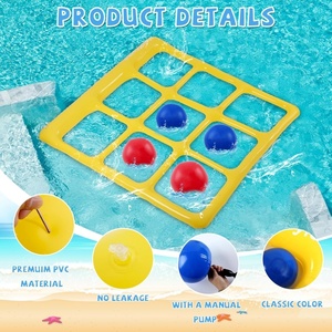 PVC <b>Inflatable</b> Tic Tac Toe Game <b>Pool</b> Float Toys 59*55 Inch with 6 Balls and 1 Hand Pump Toss Game <b>for</b> Swimming <b>Pool</b> and Backyard - Product Image 3