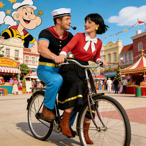 Costume de couple <span class=keywords><strong>Popeye</strong></span> <span class=keywords><strong>et</strong></span> <span class=keywords><strong>Olive</strong></span> Oyl - Déguisement rétro de <span class=keywords><strong>dessin</strong></span> <span class=keywords><strong>animé</strong></span>, tenue de cosplay sur le thème de la marine, ensemble pour fête à thème - Product Image 6