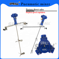 Mélangeur pneumatique SPRALL 60 gallons à plaque horizontale inclinée pour peintures, liquides vaisselle, savons et émulsions