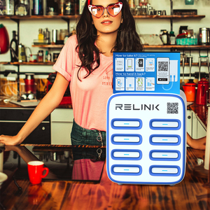 สถานีชาร์จโทรศัพท์มือถือแบบพกพาเช่าใช้ได้ที่ Relink Desktop Rental พร้อมพาวเวอร์แบงค์แบบแชร์ 8 ช่อง ชาร์จเร็วผ่าน USB - Product Image 6