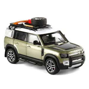 1:22 Land-Rover Defende ile aracı pres döküm model araç oyuncak çocuklar için 22cm geri çekin simülasyon metal araba hediye oyuncak ses/işık