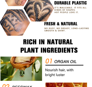 Cire coiffante nourrissante pour les bords des cheveux avec glycérine, vitamine E et huile de <span class=keywords><strong>coco</strong></span> pour une <span class=keywords><strong>coiffure</strong></span> lisse - Product Image 5