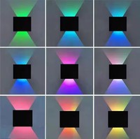 Benory 24V 12W Cube 10x10cm Lampe murale LED extérieure IP65 Haut/Bas Maison intelligente DMX KNX Loxone PWM Dali Dt8 Double blanc RGBW Lumière murale