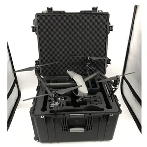 Hersteller Großhandel hartes Kunststoffwerkzeug Drohnenbox wasserdichter Kunststoff-Eva-Schäumstoff mit Rädern Schäumstoffvorschnitt