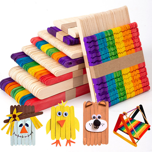 Rainbow Popsicle DIY Winter Craft Bâton en bois écologique et durable pour crème glacée jetable et décor <span class=keywords><strong>de</strong></span> Noël - Product Image 1