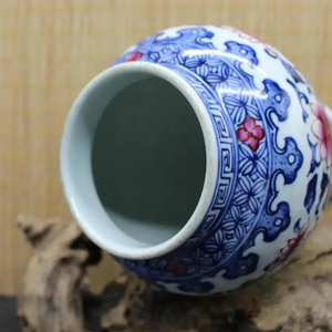 Chất lượng giá rẻ Giá mới nhất sản phẩm truyền thống sơn màu xanh trắng đền gốm Jar hoa màu đỏ mô hình sứ gừng Jar - Product Image 6