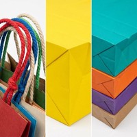 Eco Recycled Kraft Paperboard Packaging Bag UV Coating Cotton Rope Handles Custom Size Color for Boutique Hand Gifts Holiday