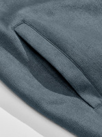 Veste bomber en faux daim bleu avec logo personnalisé pour homme, OEM/ODM, style décontracté vintage, veste en daim ample
