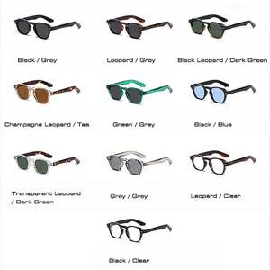 Lunettes de soleil polygonales rétro vertes léopard à petite monture UV400 avec rivets, tendance 2025, unisexe - Product Image 3