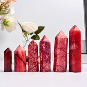 Vente en gros de cristaux naturels de haute qualité, points polis pour la guérison, artisanat en cristal, tour de pierre de lune rouge pour la décoration de la maison - Product Image 6