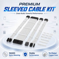 Kit d'extension de câble d'alimentation 18AWG 24 broches de haute qualité, ensemble de 4 câbles gainés pour CPU 4+4p et GPU 6+2 broches